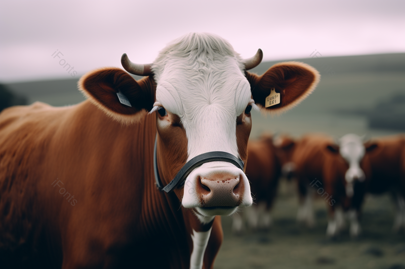 活动的奶牛站在镜头前面看着镜头,高清,摄影图,摄影图片,图片大全,摄影图免费下载